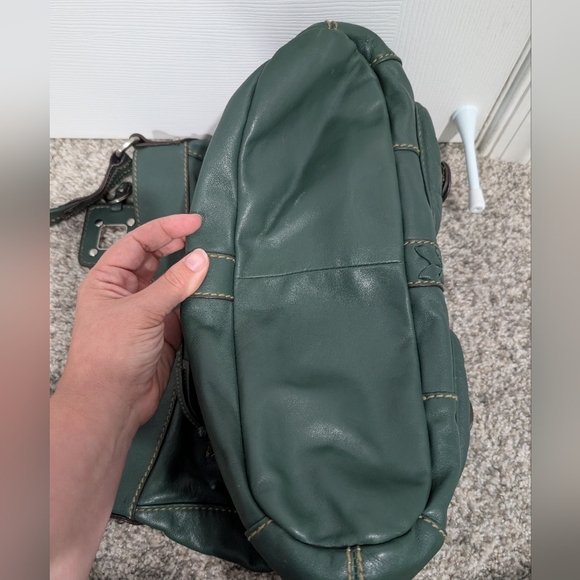 Tignanello Dark Green Leather Shoulder/Hobo Bag - Picture 12 of 14